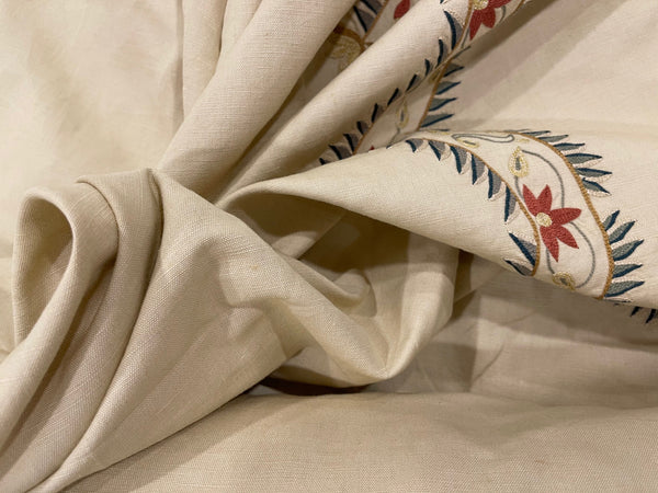 Brunschwig & Fils Hand-Embroidered Linen Fabric