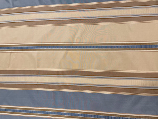 Beacon Hill Silk Ribbon Taffeta Fabric- blue, tan, cream