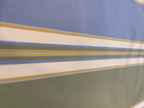 Beacon Hill Striped Silk Taffeta Fabric- blue green gold 