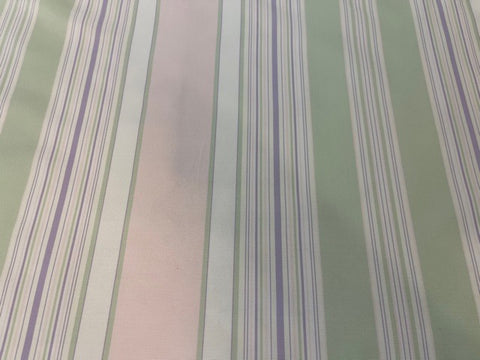 Cowtan & Tout Striped Silk Taffeta Fabric - pink, green, mauve